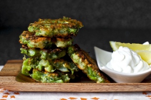 broccoli parmesan fritters.